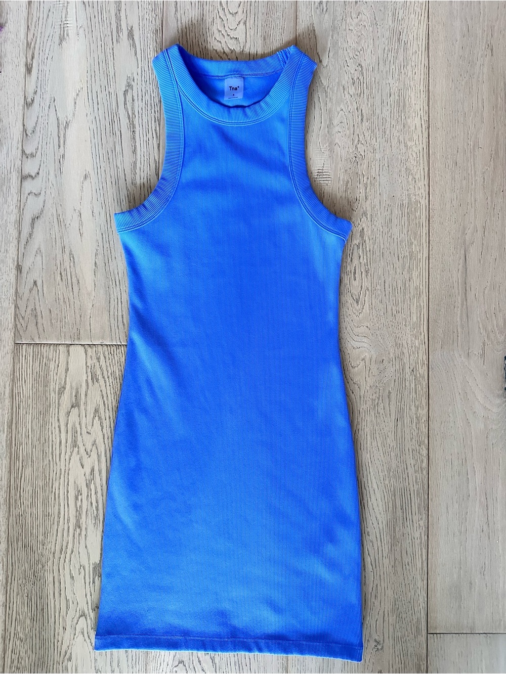 TNA Ribbed Tank Dress in Bright Blue Size S *EUC*